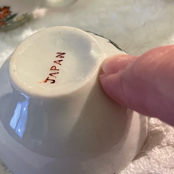 Vintage Toy Tea Set 17 Pieces Original Box Floral Butterfly Japan Child Set - Picture 7 of 12